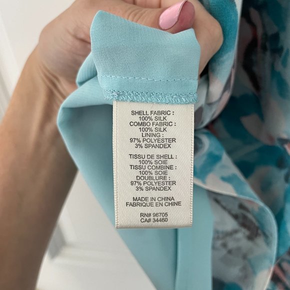 Rebecca Taylor Blue Floral Shift Dress Sz 6 - Picture 8 of 10